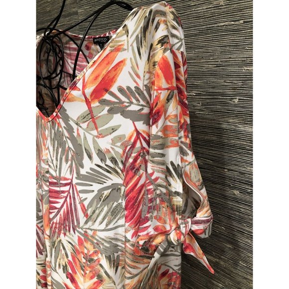 2X Plus Floral Multicolor Top Blouse Stretch - Picture 4 of 6